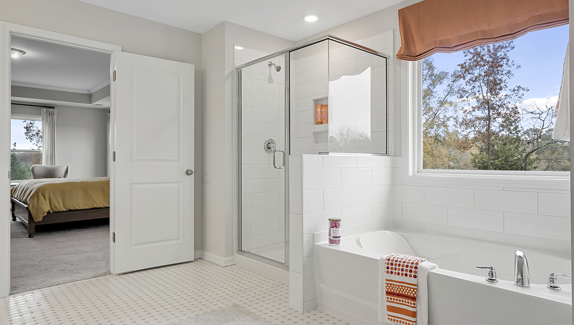 Primary bathroom with vanity sink.