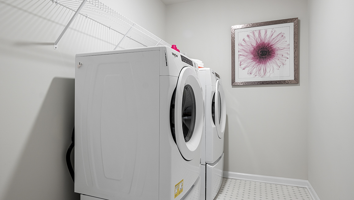 Laundry room with shelf,