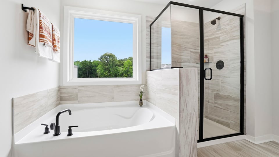Primary bathroom with vanity sink.