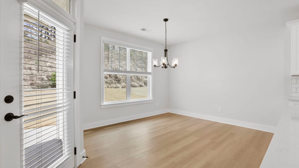 Dining area with windows.