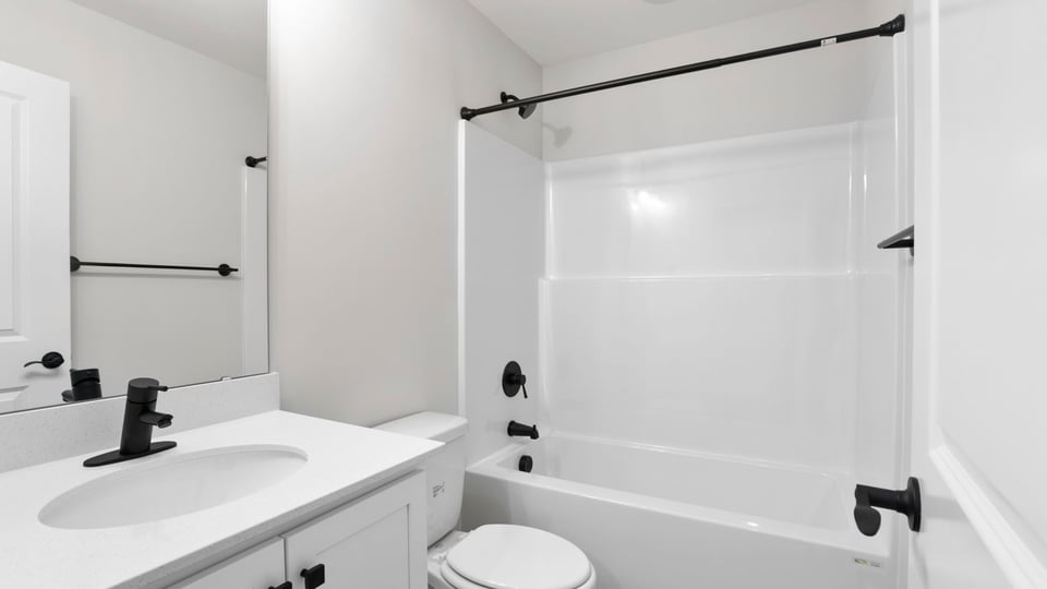 Bathroom with vanity sink.