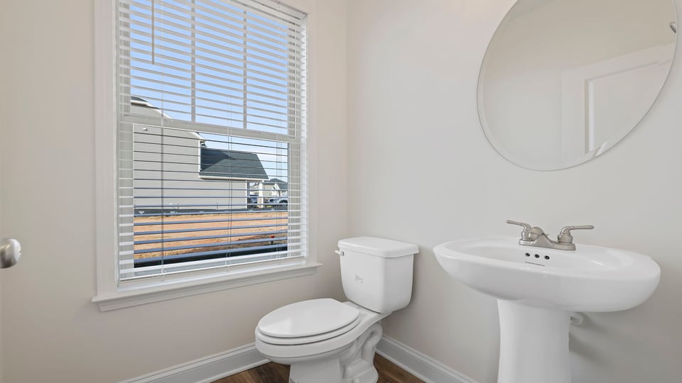 Half bathroom with window.