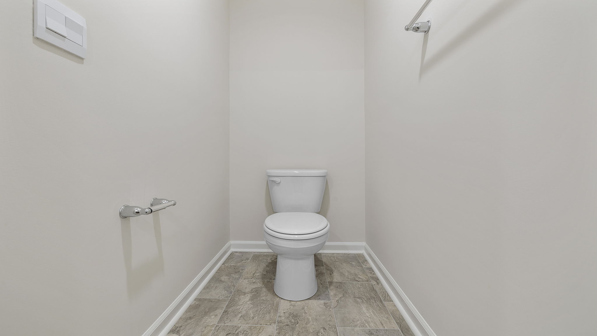 Primary bathroom with double vanity sinlks.