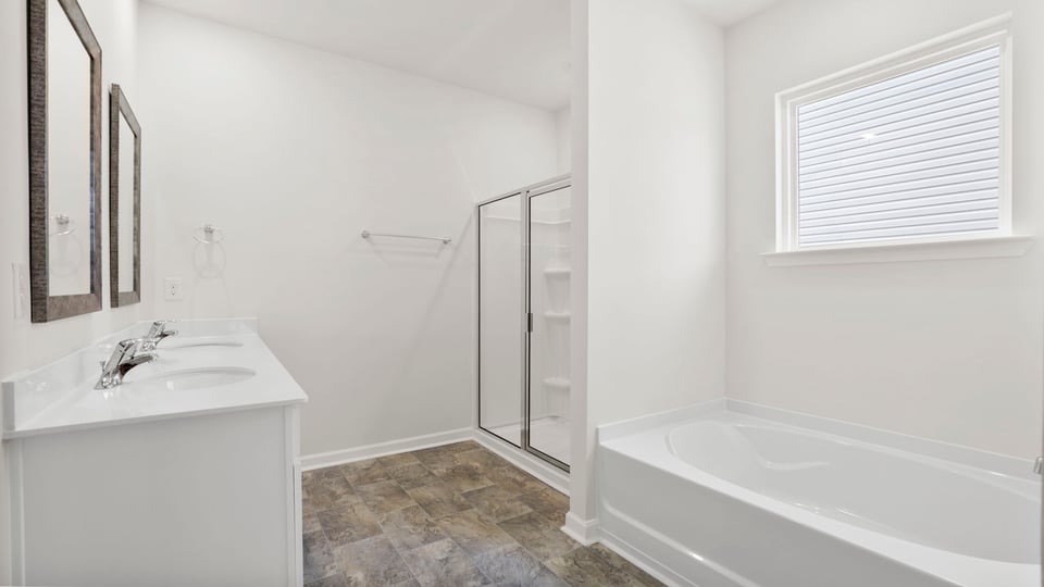 Primary bathroom with vanity sink.