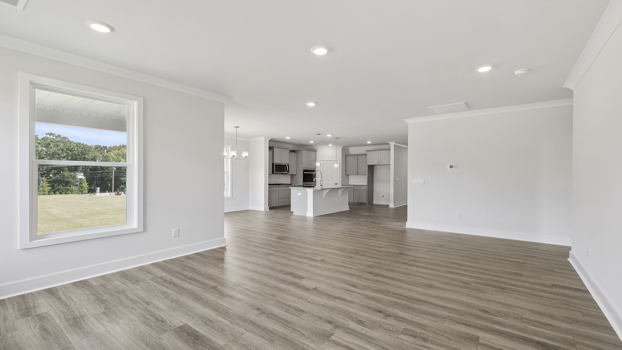View from the family room of the kitchen.