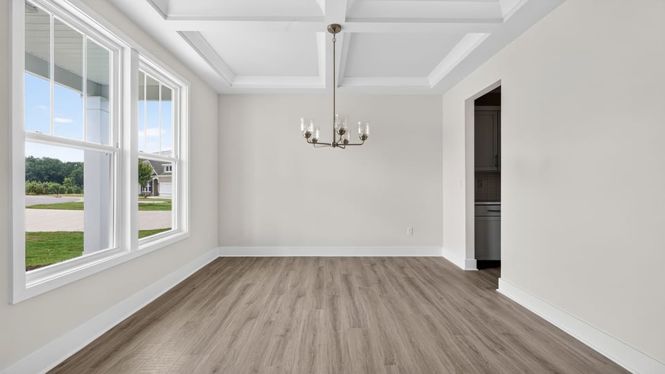 Dining area with windows.