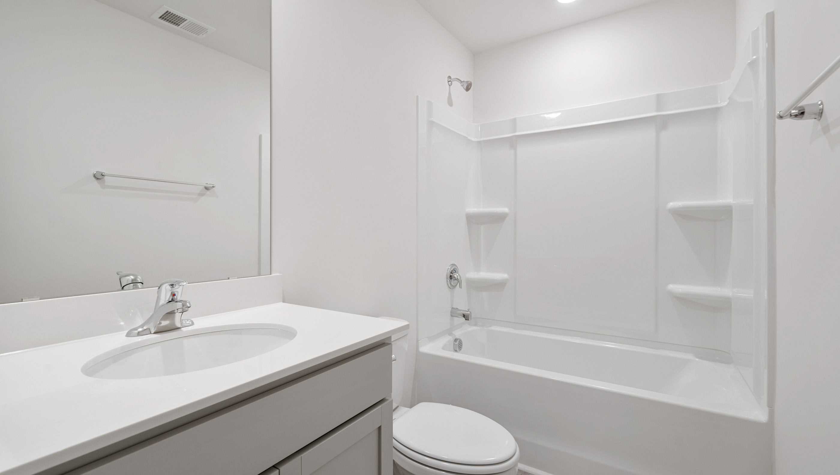 Bathroom with vanity sink.