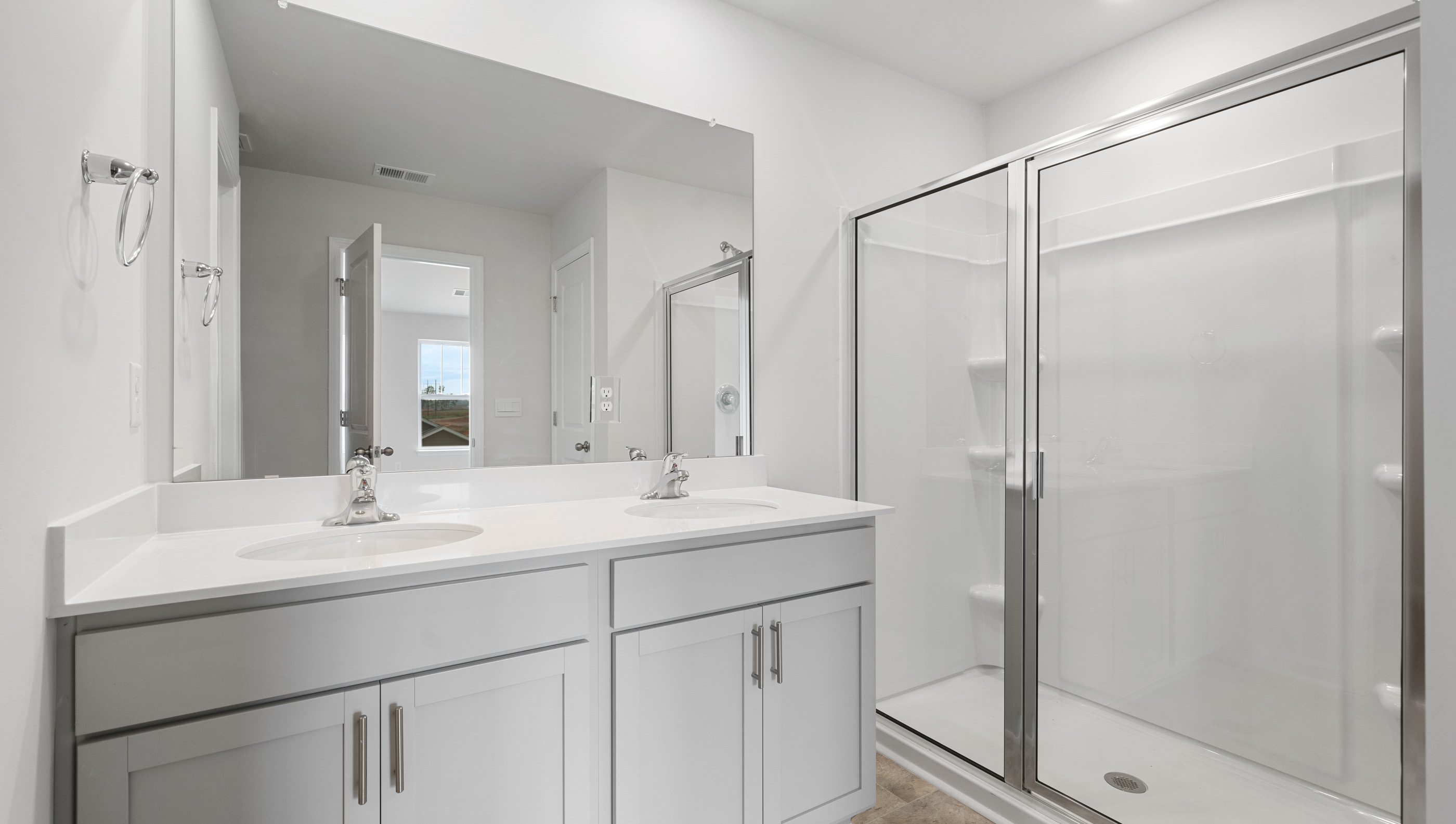 Primary bathroom with vanity sink.