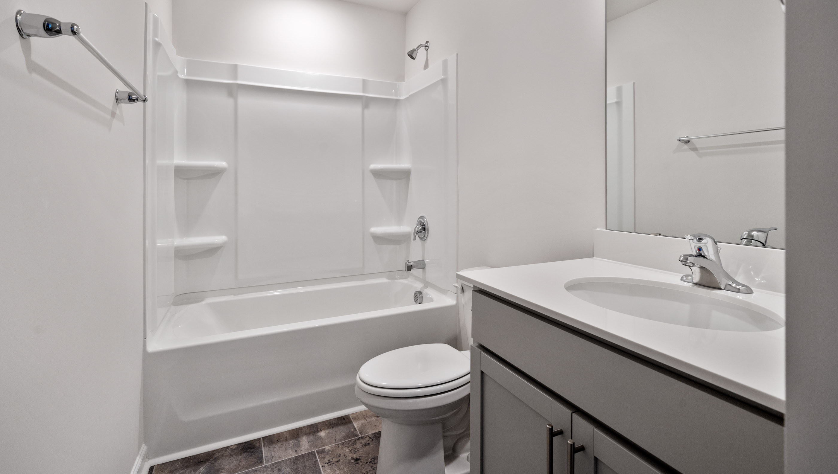 Bathroom with vanity sink.