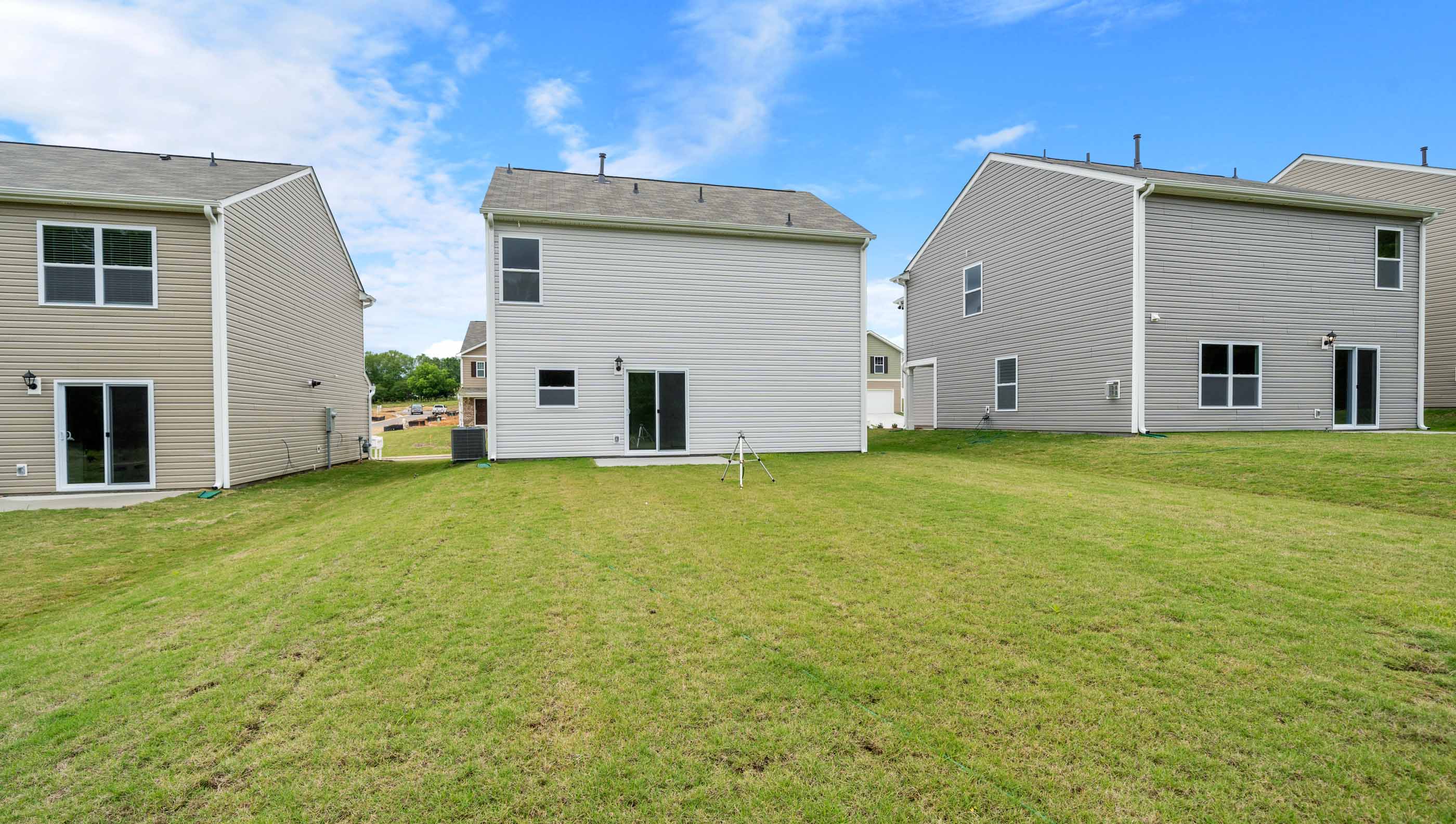 Back patio with large backyard.