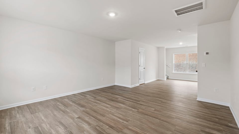 View of the family room into the dining room.