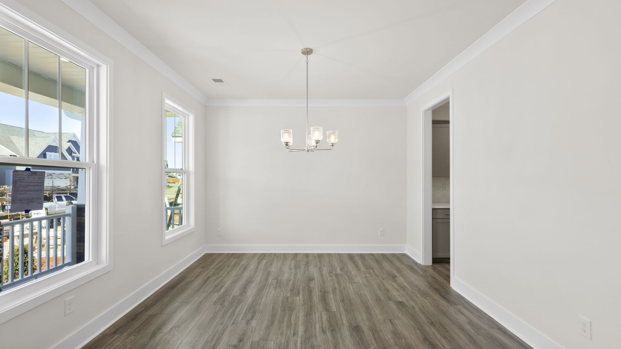 Formal dining room at the front of the home.