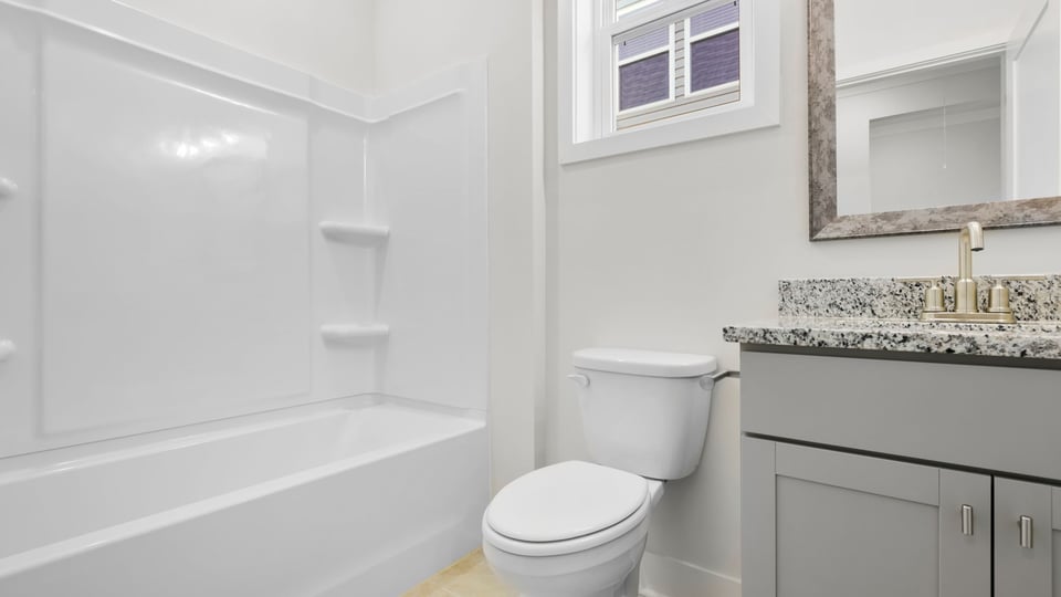 Bathroom with vanity sink.