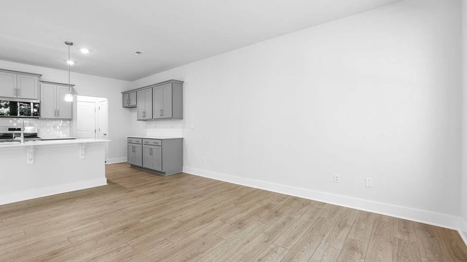 Family room with windows.