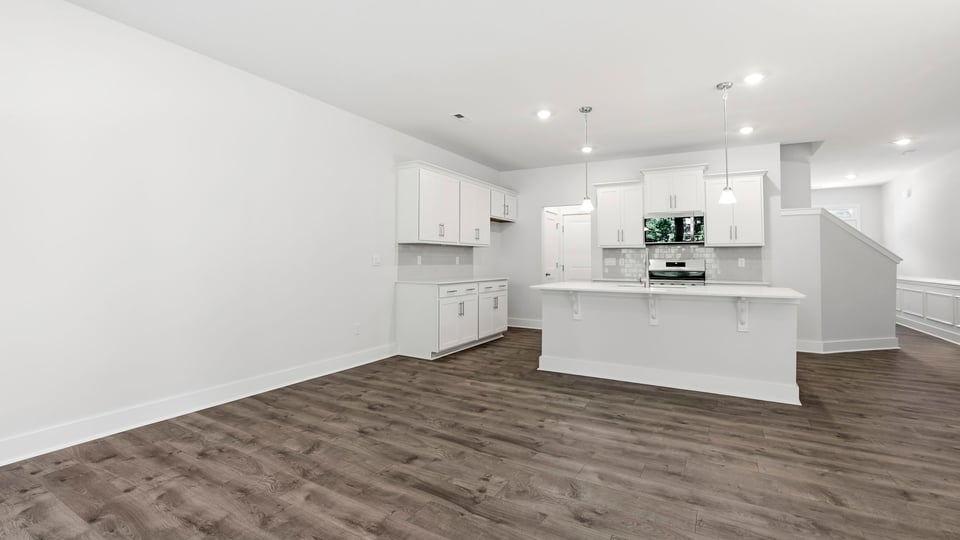 Family room with windows.