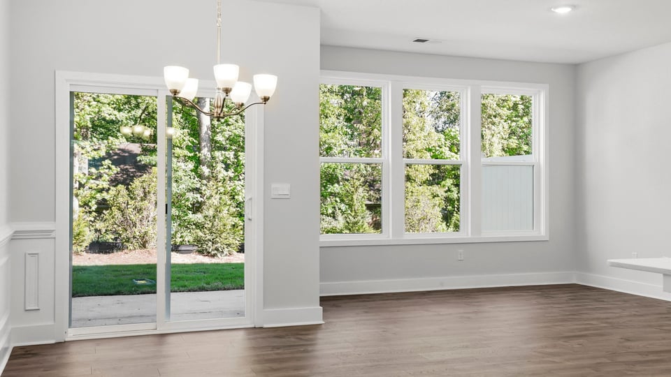 Family room with windows.