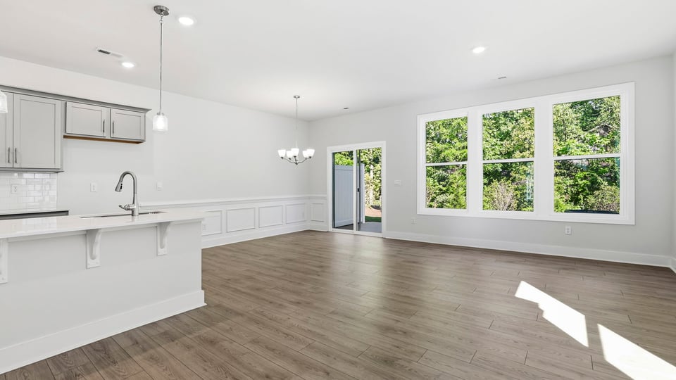 Family room with windows.
