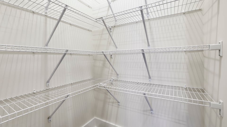 Pantry with shelves.