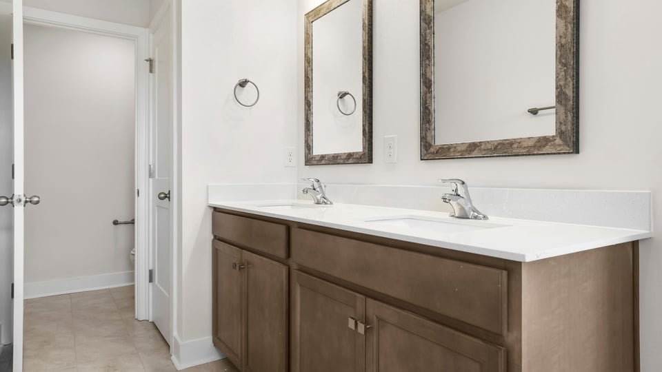 Bathroom with double vanity sink