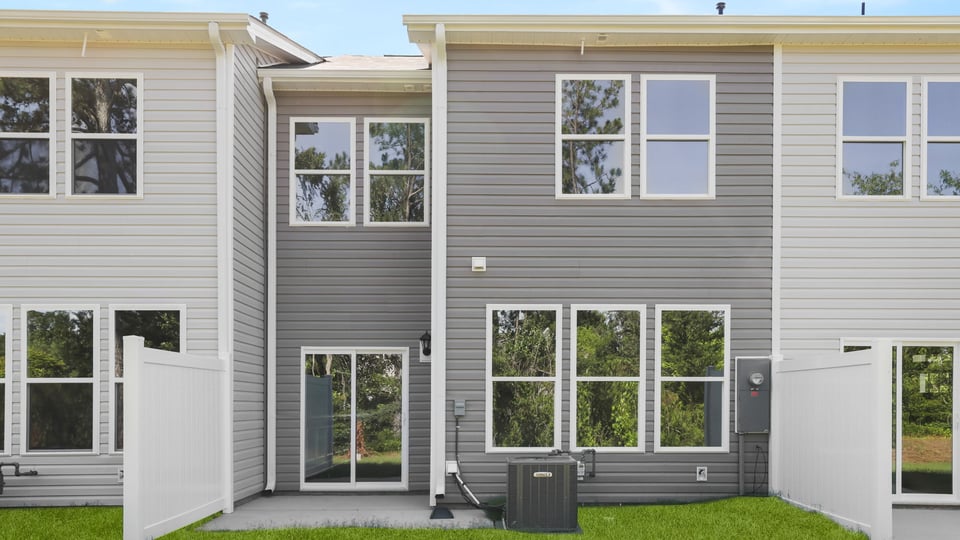 Large backyard of home.