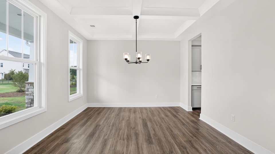 Dining area with windows.