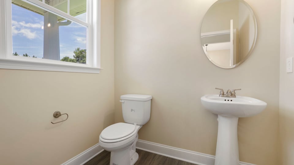 Half bathroom with window.