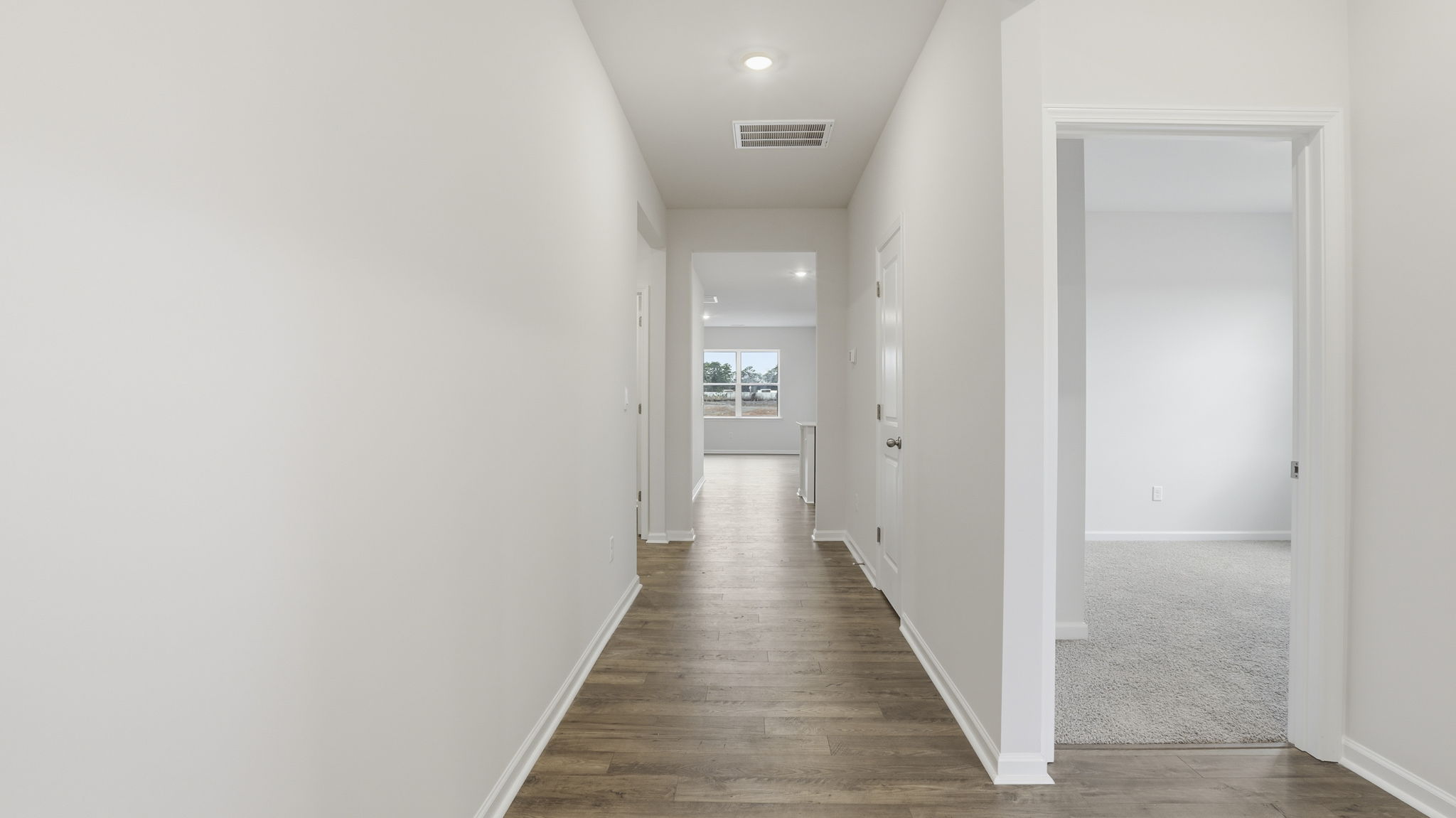 View of hallway to the living area.