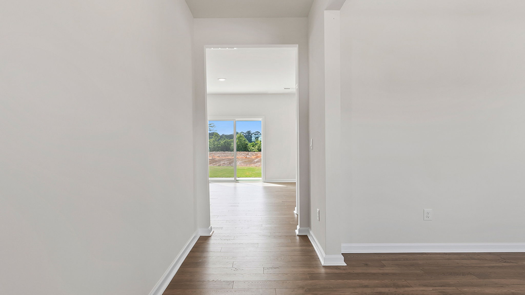 View of hallway to the living area.