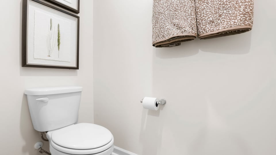 Bathroom with double vanity sinks.