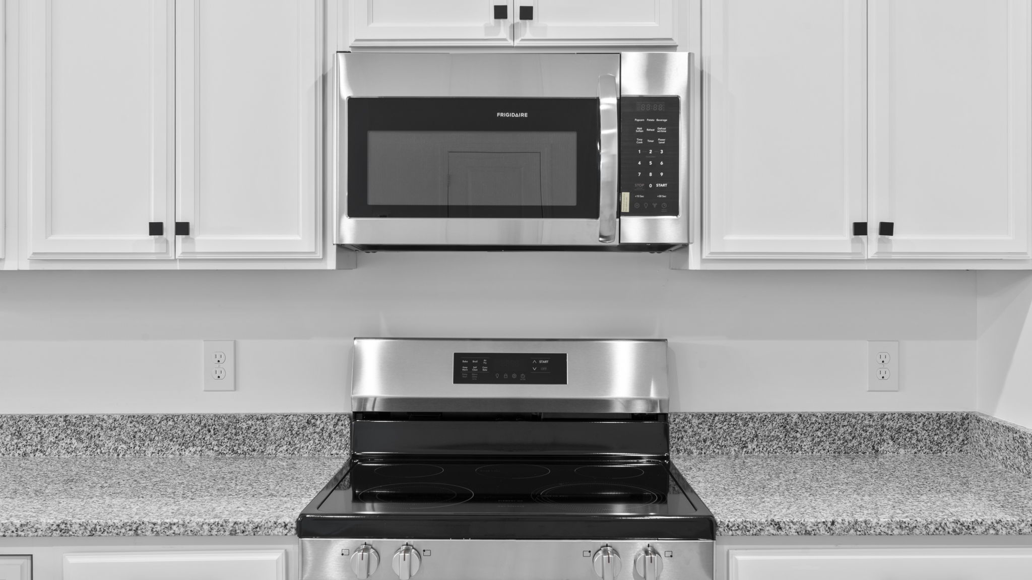 Gas range and built in mircrowave.