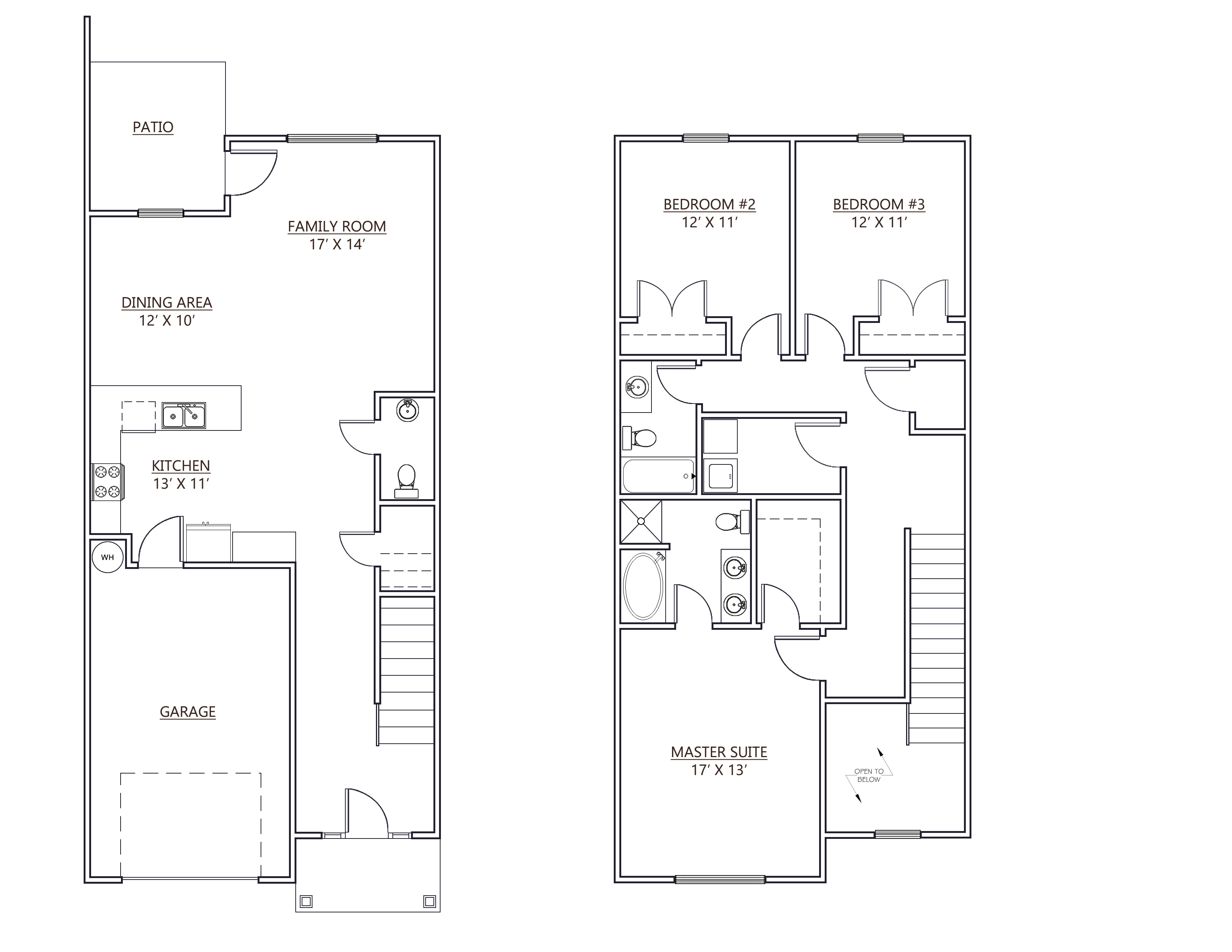 Floorplan of the Pearson Road Townhomes.