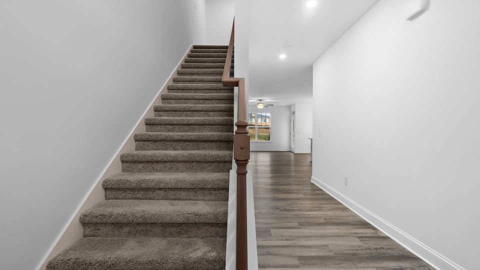 View from foyer of hallway and staircase.