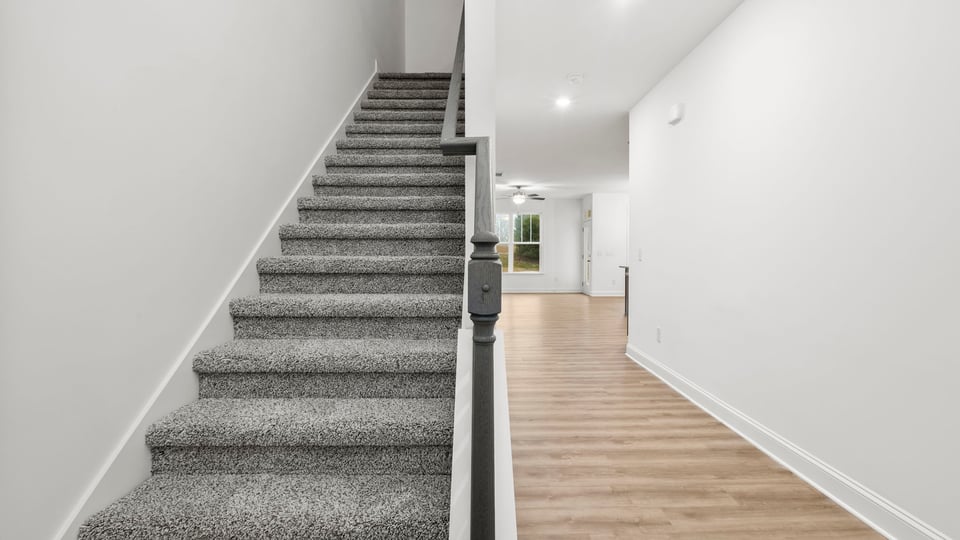 View from foyer of hallway and staircase.