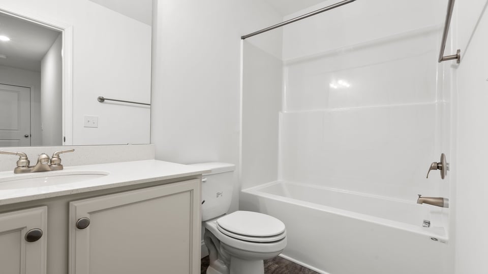 Bathroom with vanity sink.