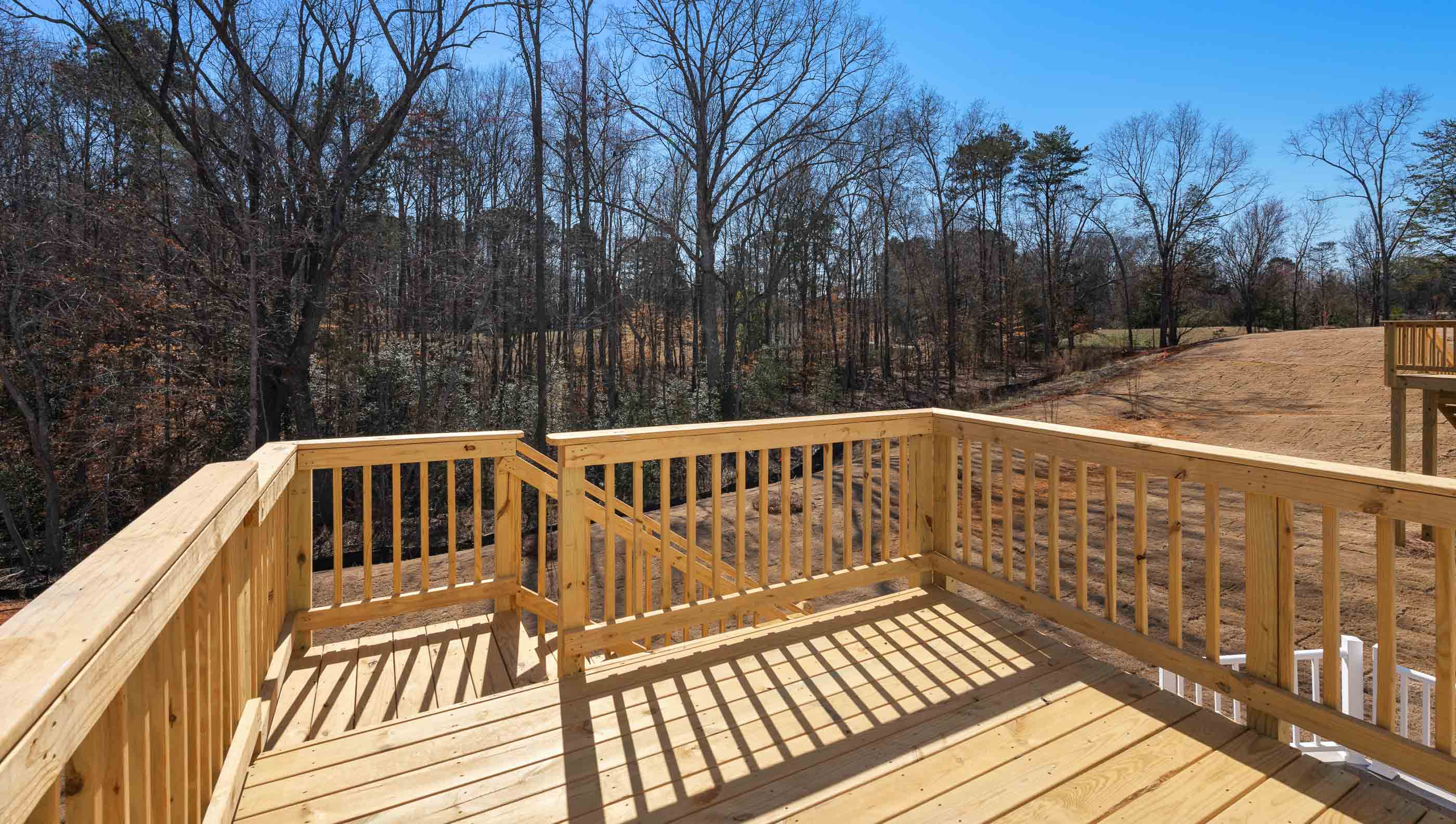 Back patio with stairs.