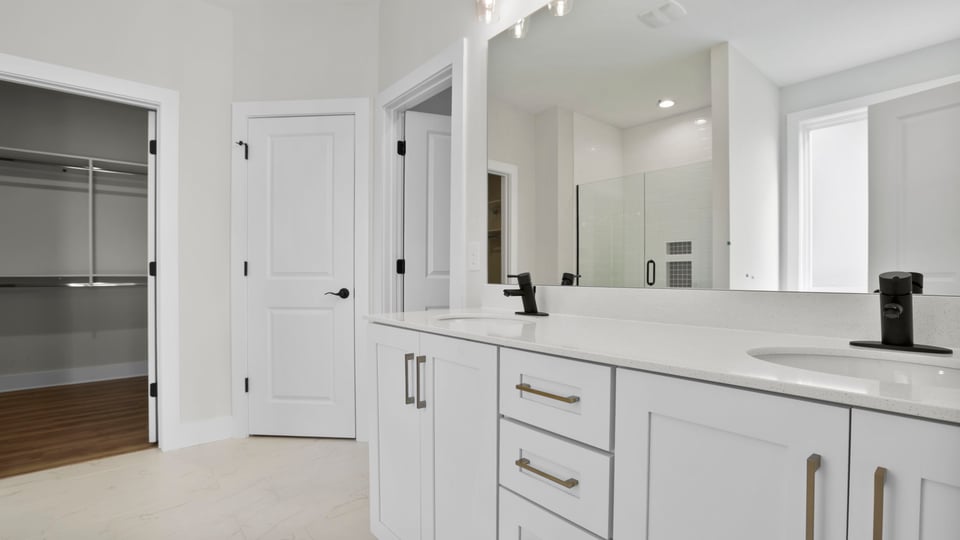Bathroom with vanity.
