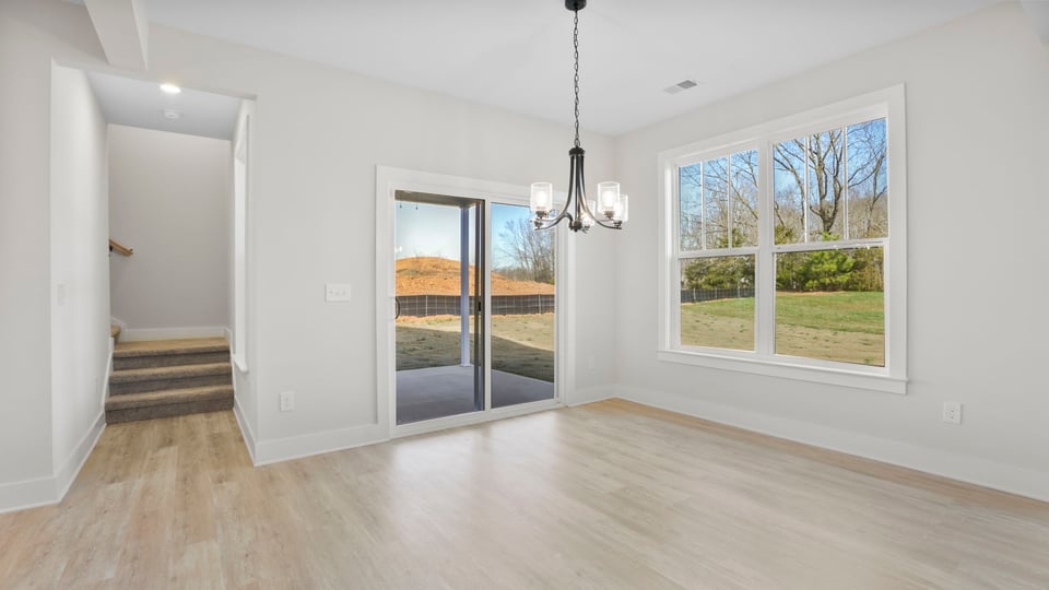 Breakfast area with windows.