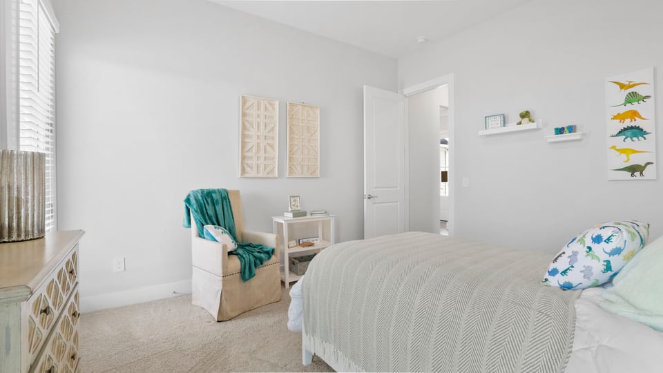 Bedroom with carpet.