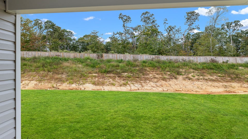 Large backyard of home.