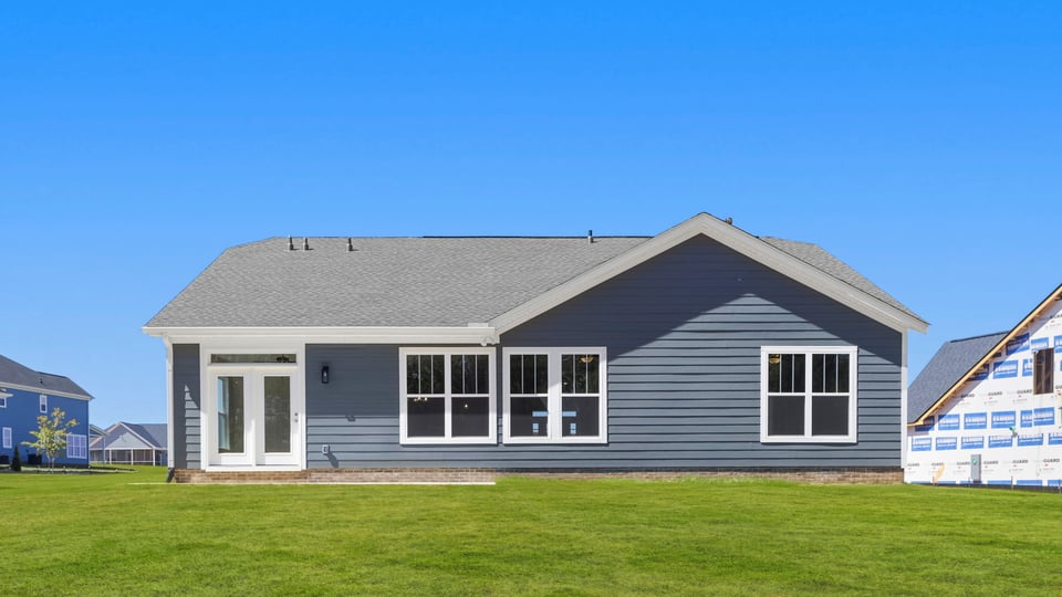 Back exterior with patio.