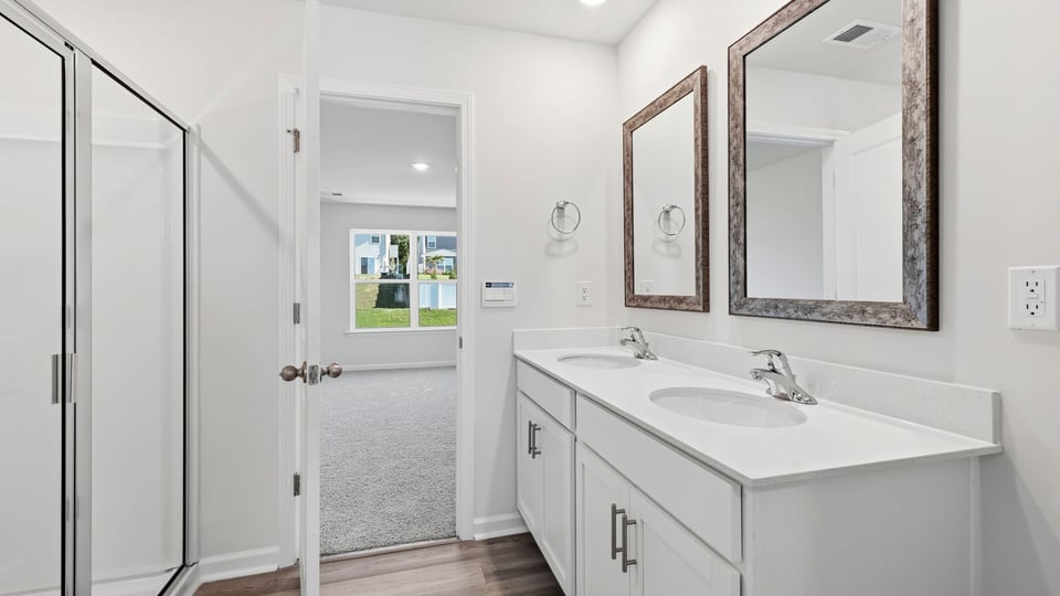 Bathroom with vanity.