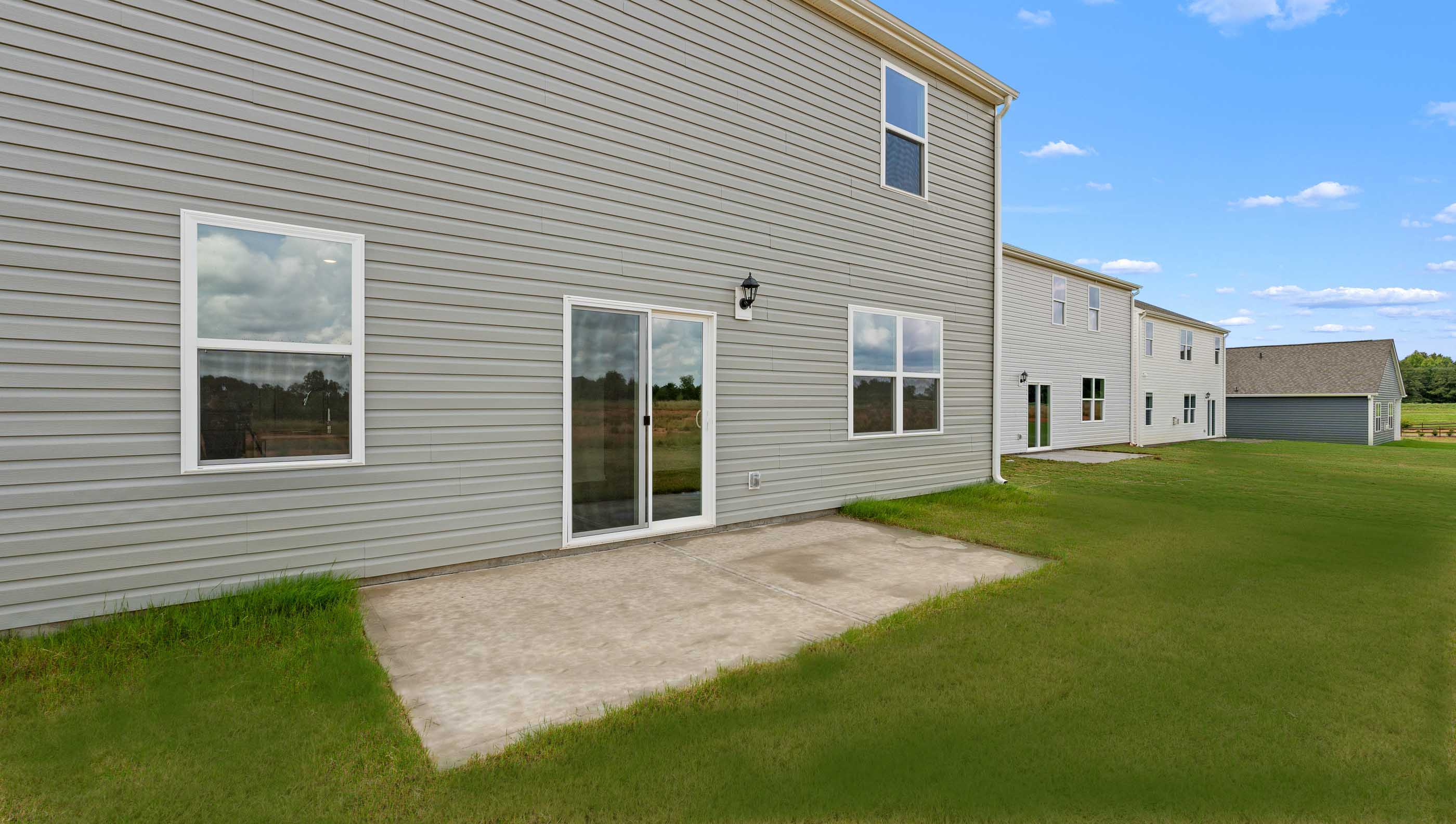 Large backyard of home.