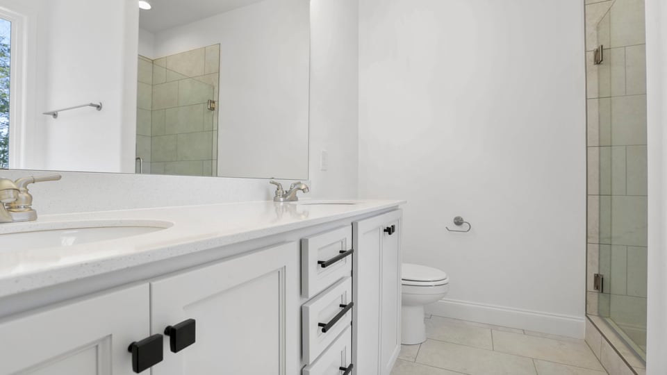 Bathroom with vanity.