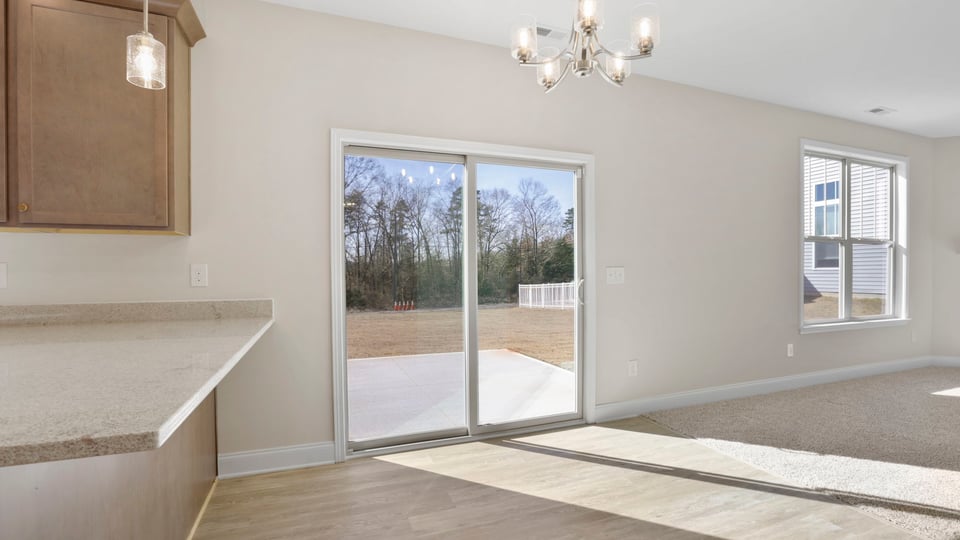 Living room with sliding doors.