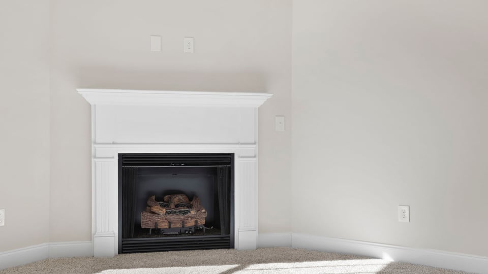 Living room with fireplace.