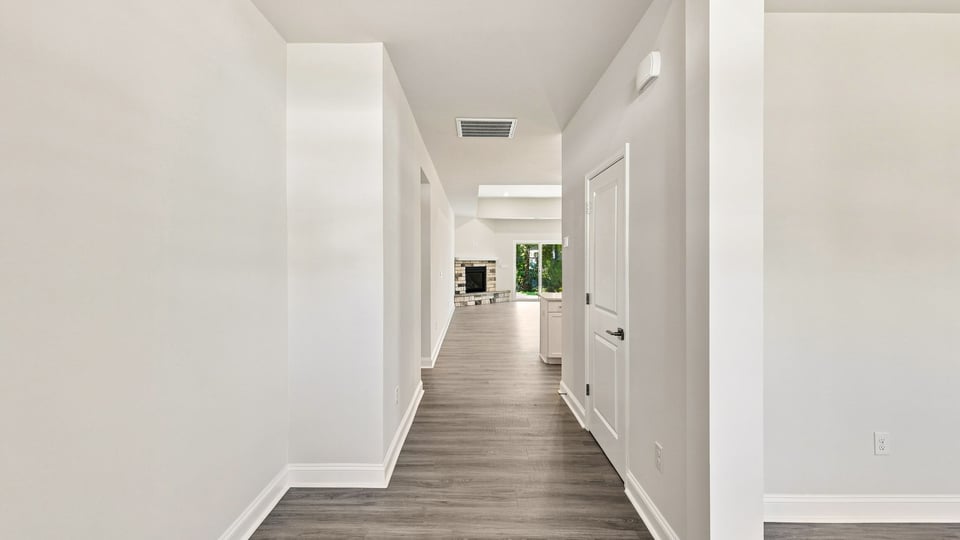 View of hallway to the living area.
