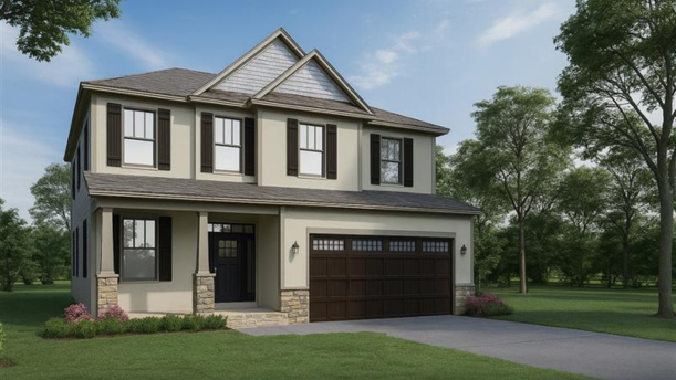 Exterior Front Rendering of Home.
