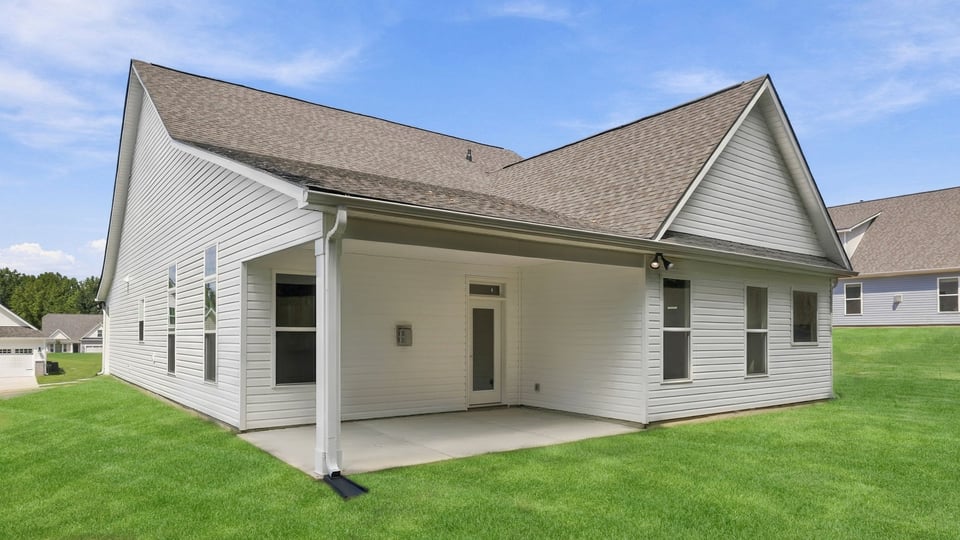 Large backyard of home.