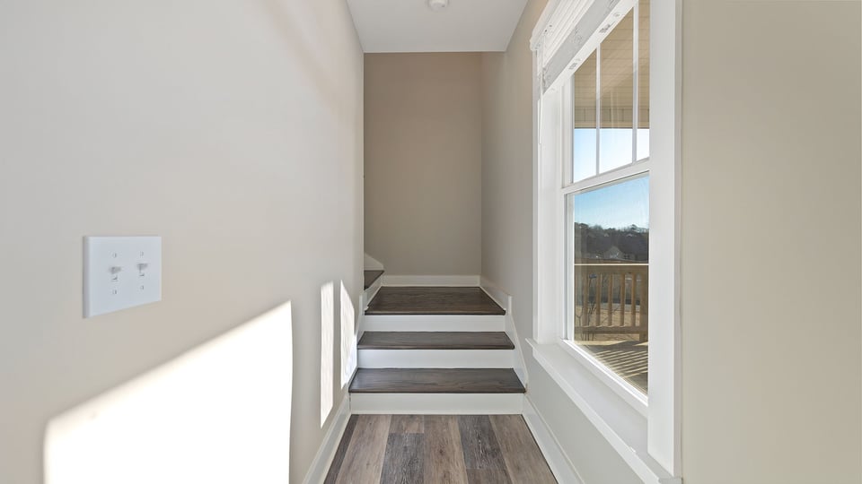 Stairwell with windows.