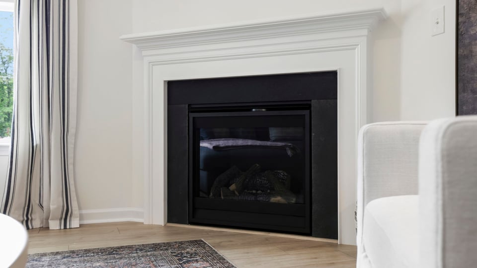 Fireplace of home.